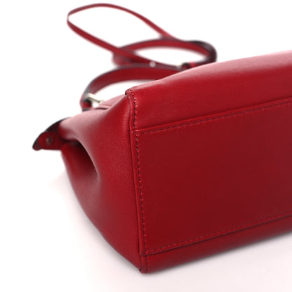 Fendi Nappa Elaphe Monster Eyes Mini Peekaboo Iconic Satchel Ruby Bois de Rose Natural 9 of 12
