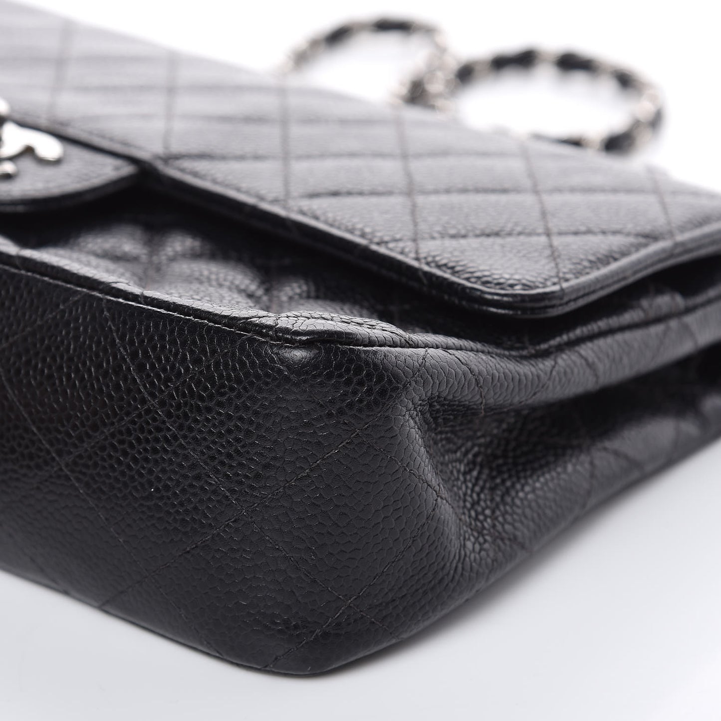 Caviar Quilted Medium Double Flap Black