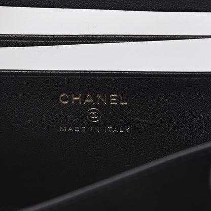 Chanel Caviar Quilted CC Filigree Vanity Clutch With Chain Beige Black 6 of 10