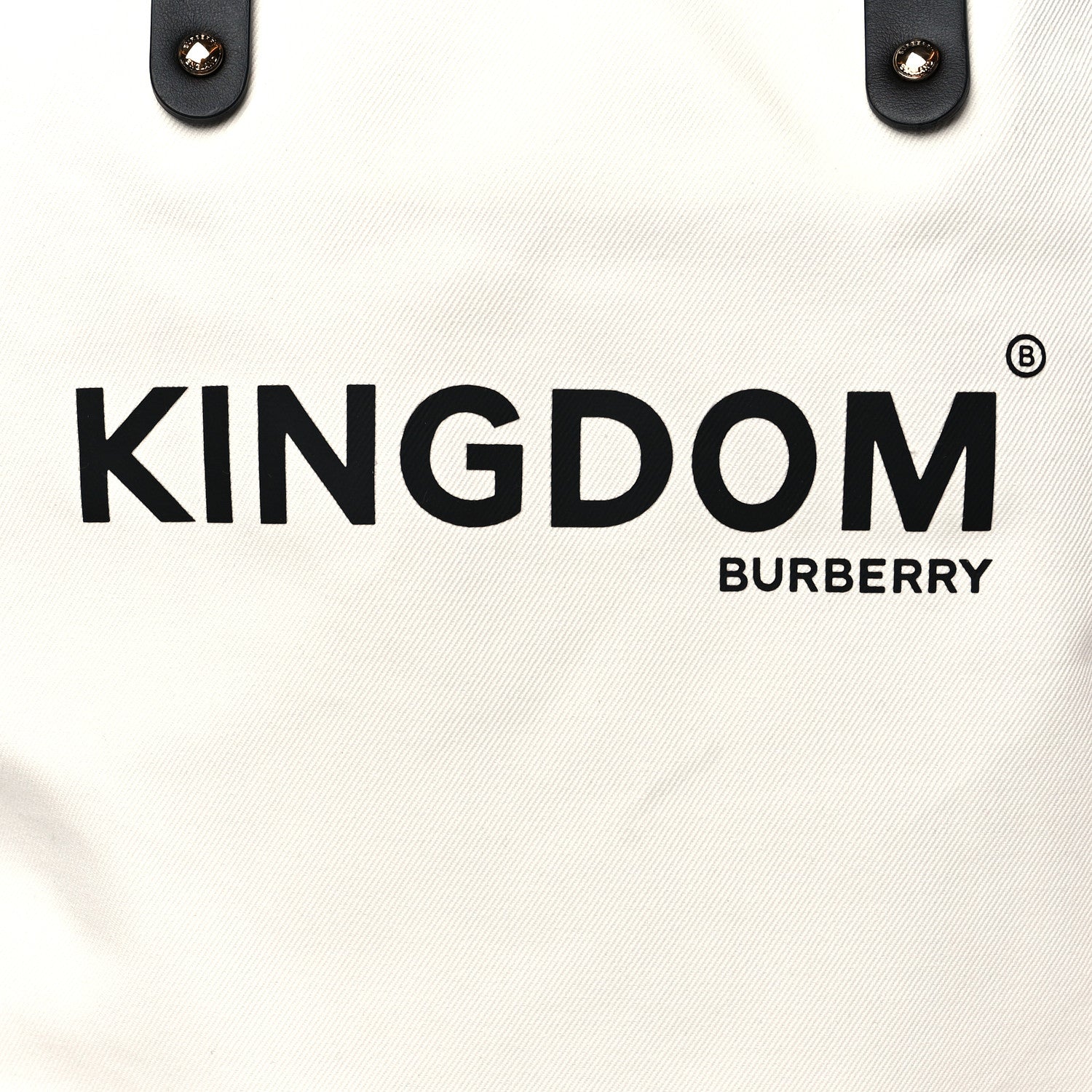 Burberry Cotton Canvas Calfskin Kingdom Print Tote Black 7 of 9