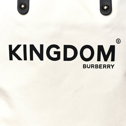 Burberry Cotton Canvas Calfskin Kingdom Print Tote Black 7 of 9