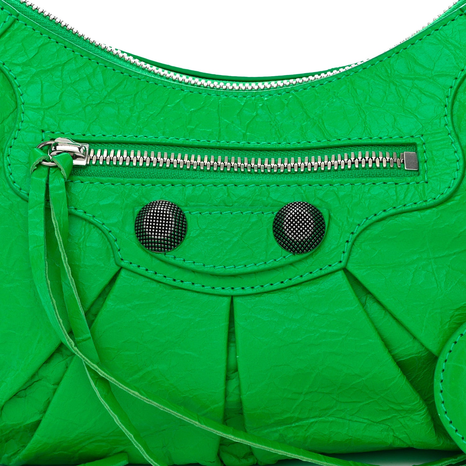 Balenciaga Agneau Arena Small Le Cagole Shoulder Bag Vivid Green 9 of 11