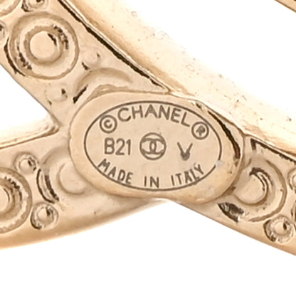 Chanel Crystal CC Brooch Light Gold 3 of 4