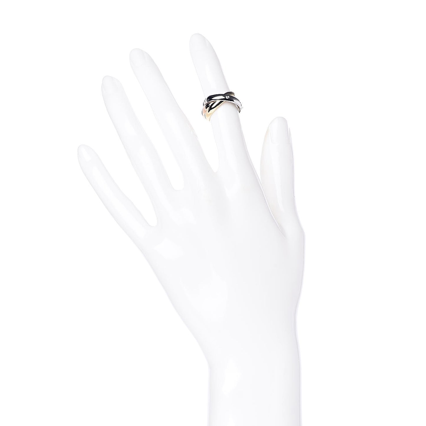 18K Pink Yellow White Gold Diamond Classic Trinity Ring 48 4.5