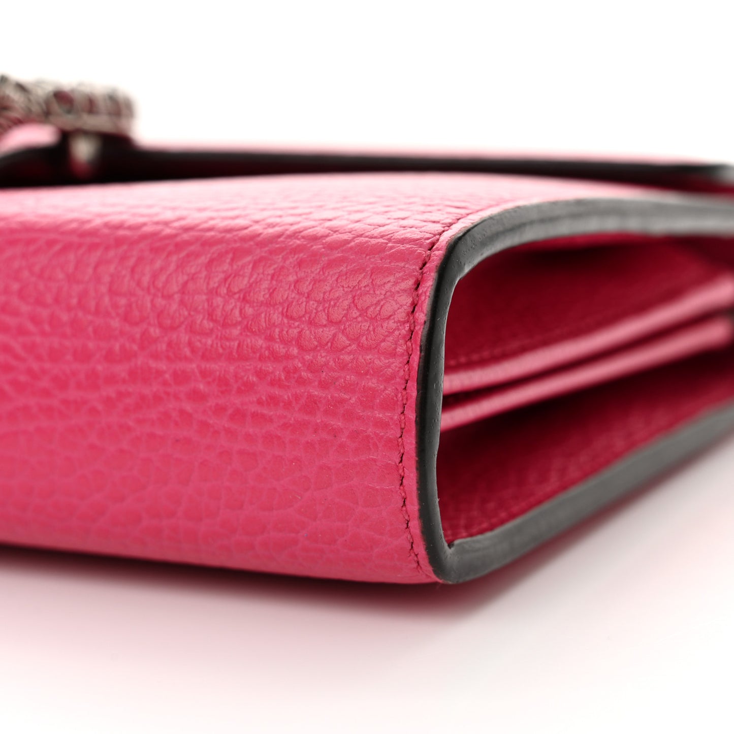 Dollar Calfskin Crystal Mini Dionysus Chain Wallet Box Pink