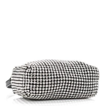 Alexander Wang Mesh Crystal Rhinestone Mini Heiress Pouch Black Silver 4 of 9