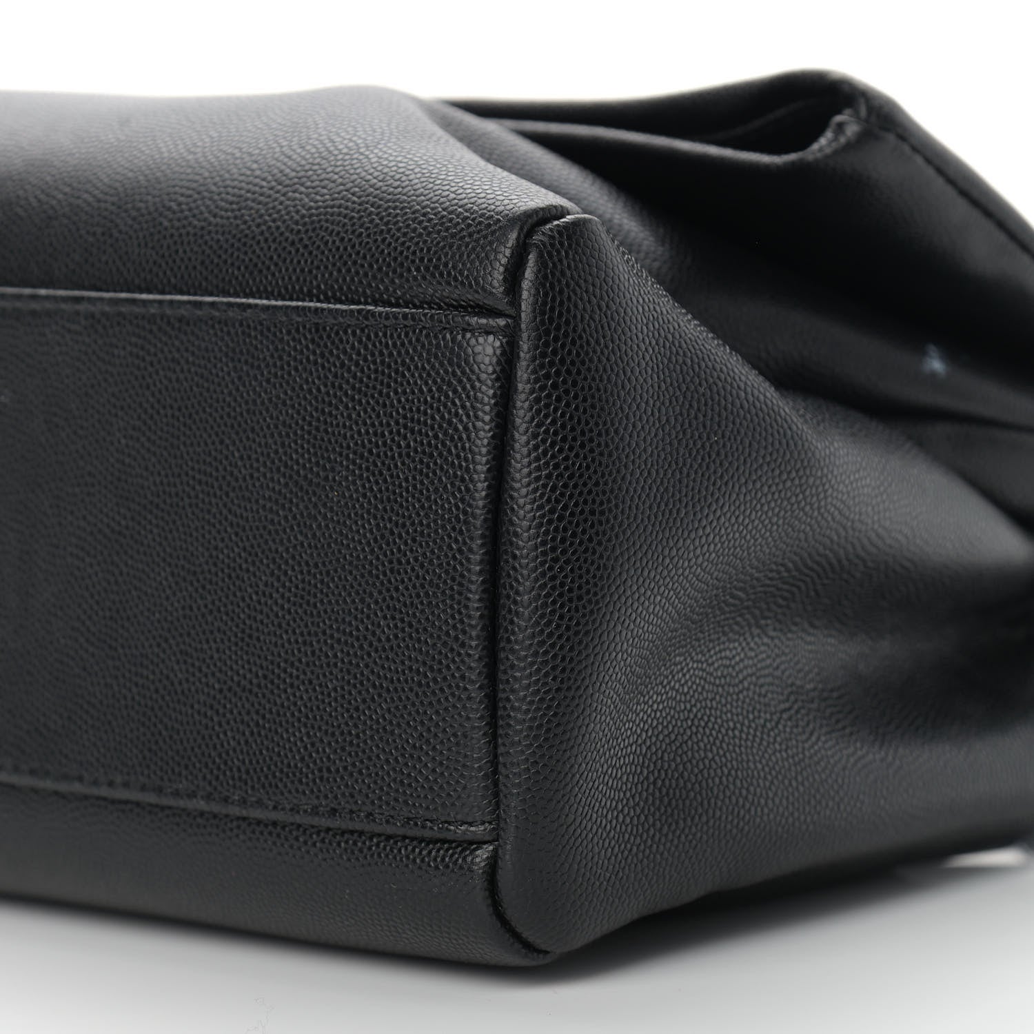 Saint Laurent Grain De Poudre Medium West Hollywood Monogram Fold-Over Black 9 of 18
