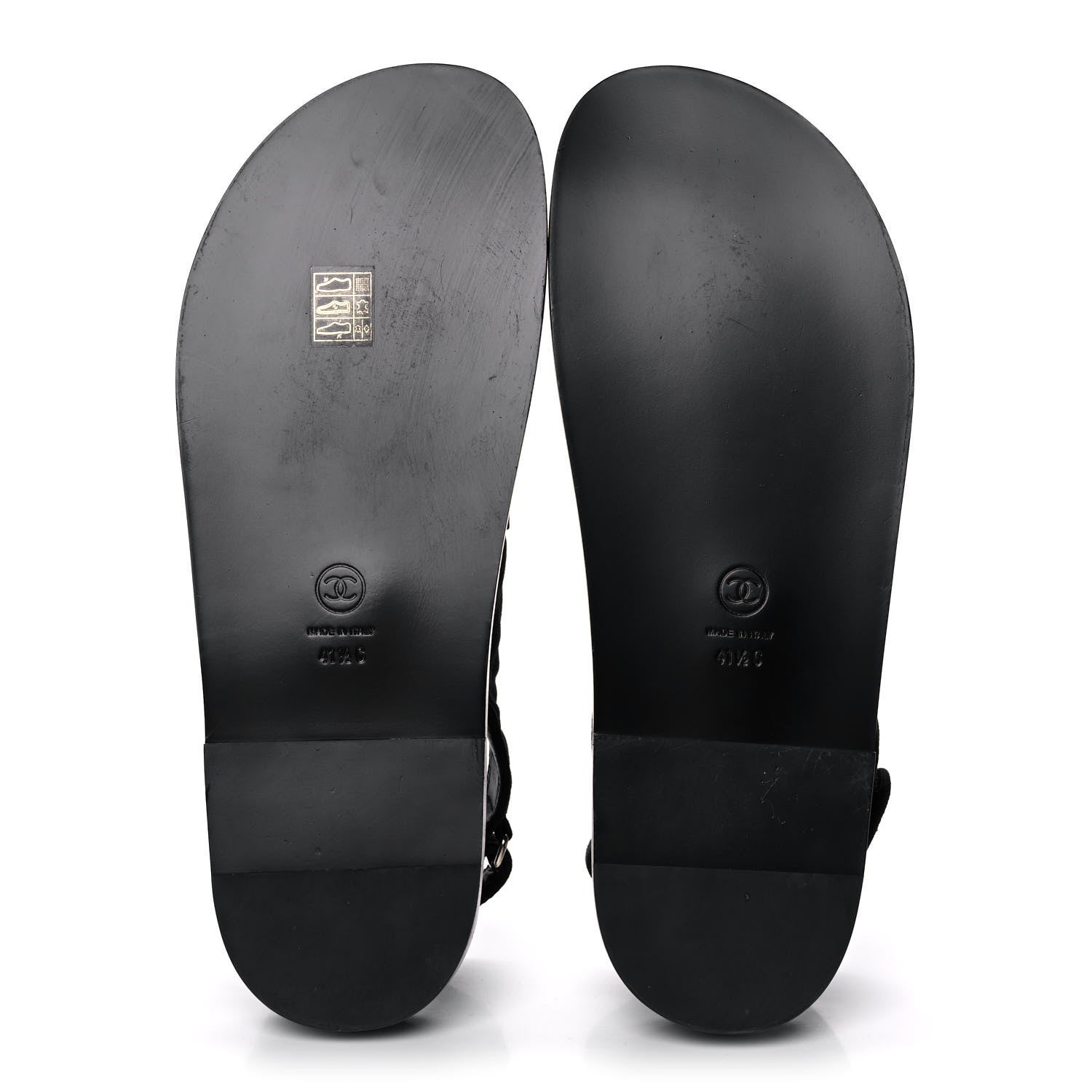 Chanel Denim Velcro Dad Sandals 41.5 Black 5 of 11