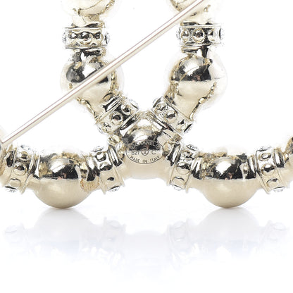 Chanel Pearl Crystal Nefertiti CC Brooch Gold 4 of 5