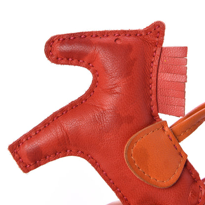 Hermes Milo Lambskin Grigri Rodeo Horse Bag Charm PM Rouge Rose Indien Jaipur Feu 4 of 6