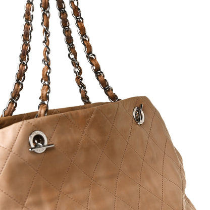 Chanel Calfskin Stitched VIP Medium Shopping Tote Beige Black 10 of 26