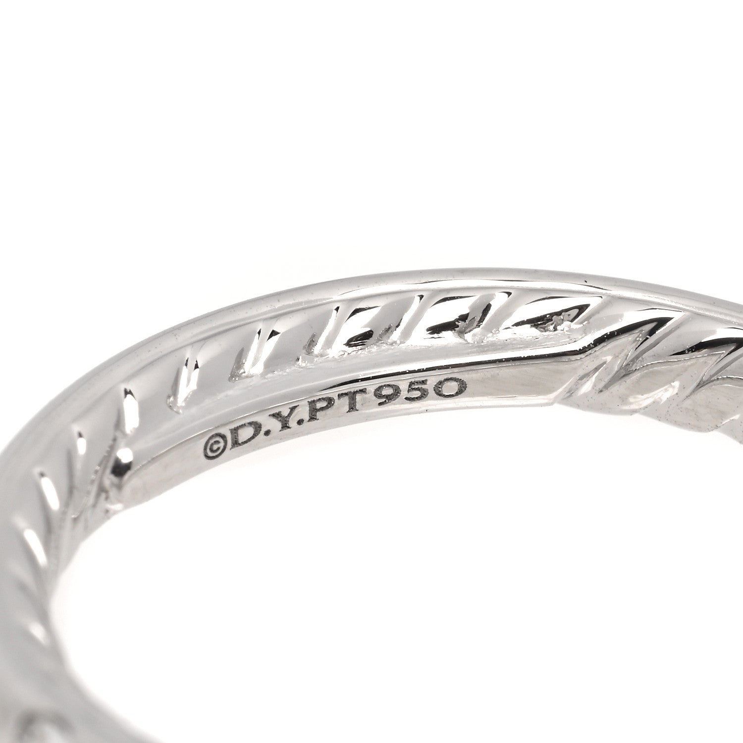 David Yurman Platinum Diamond 2.8mm Partway Eternity Wedding Band Ring 50 5.5 4 of 5