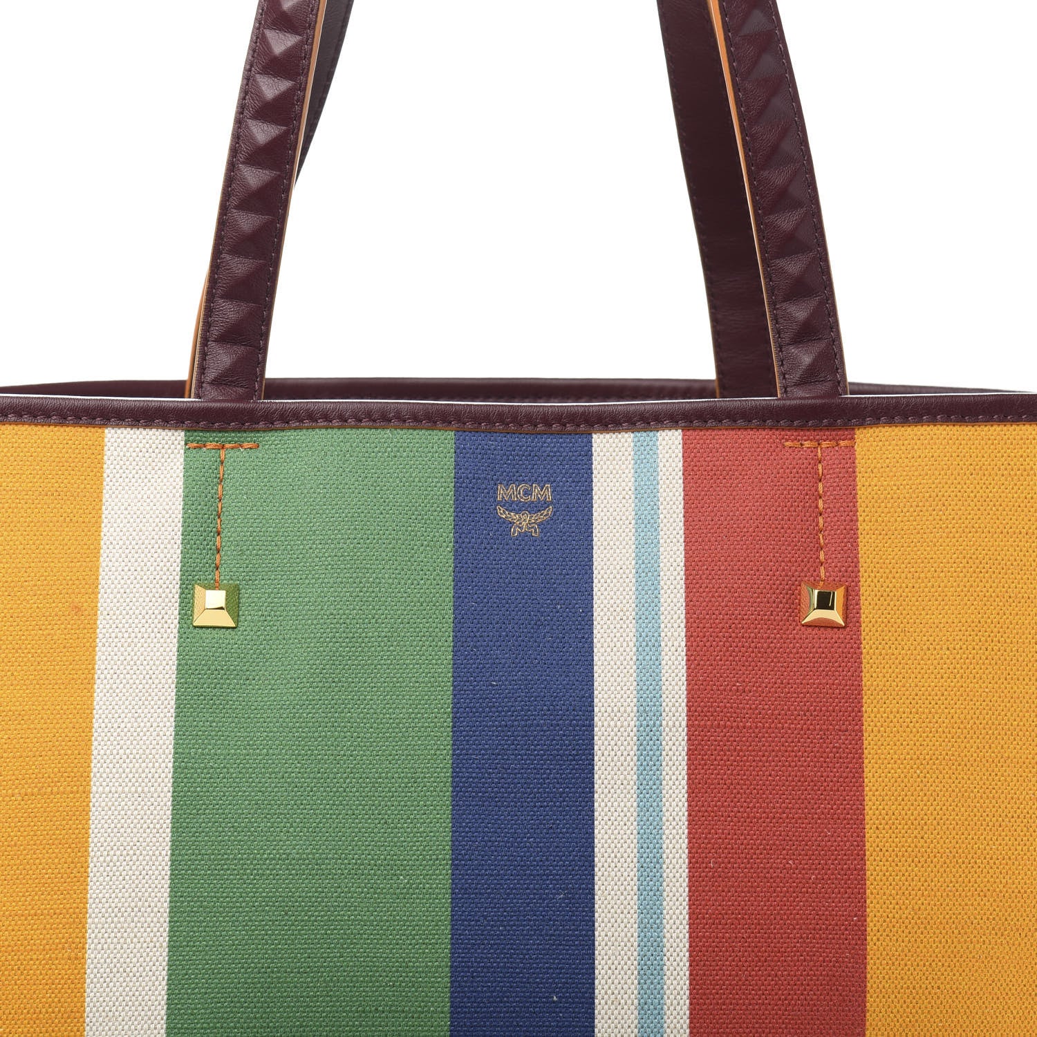 MCM Canvas Medium Shopper Tote Rainbow 10 of 10