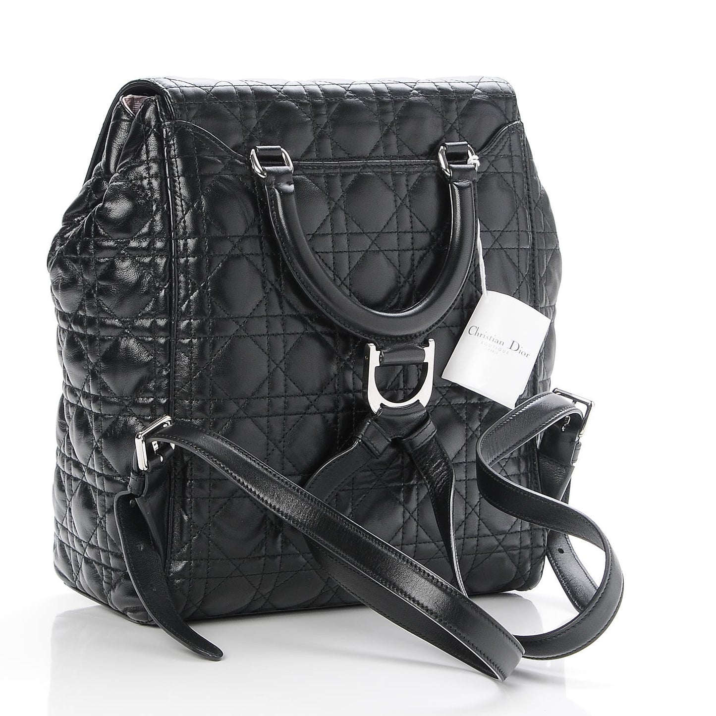 Lambskin Cannage Large Stardust Backpack Black