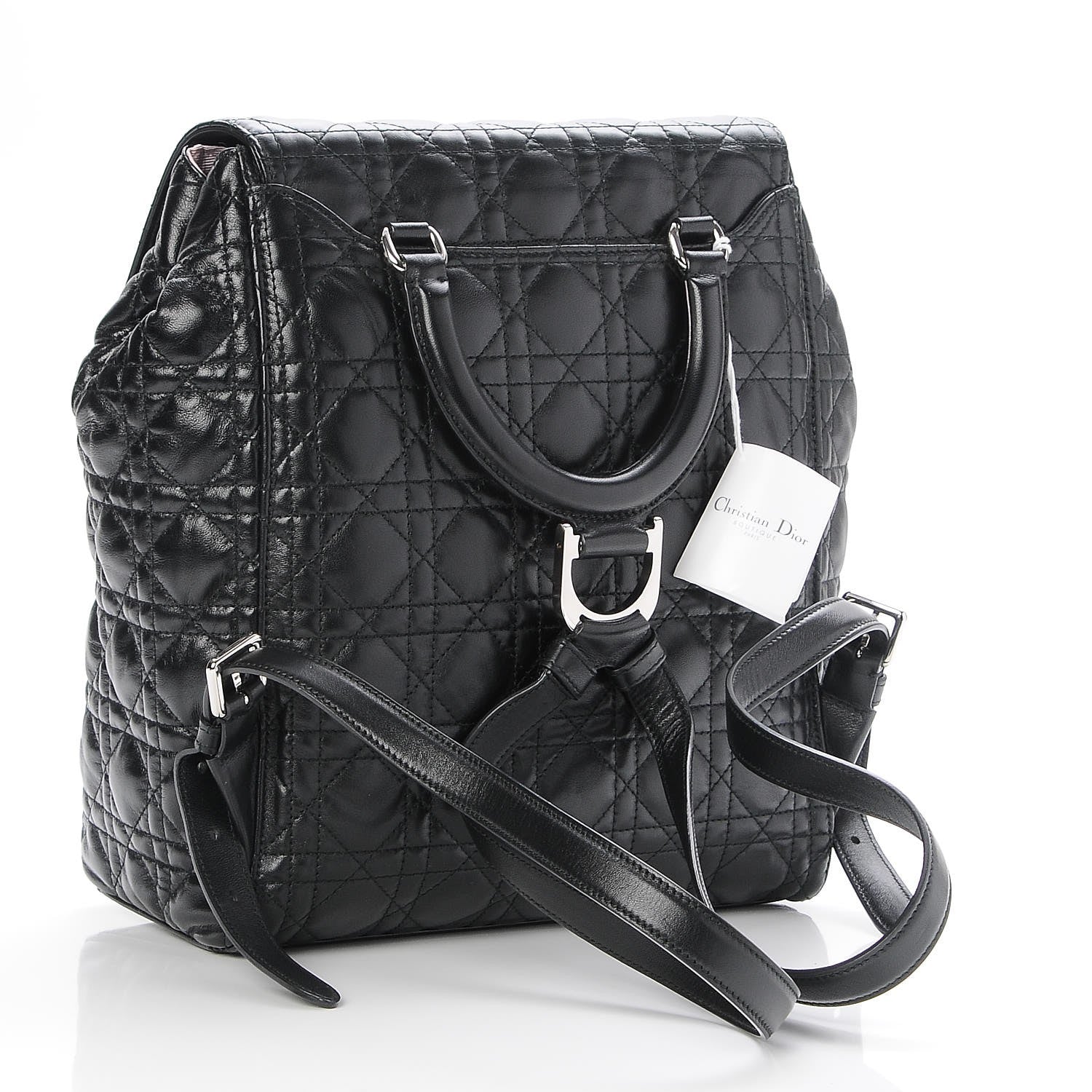Christian Dior Lambskin Cannage Large Stardust Backpack Black 3 of 8