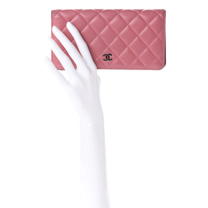 Chanel Lambskin Quilted Yen Wallet Pink 2 of 8