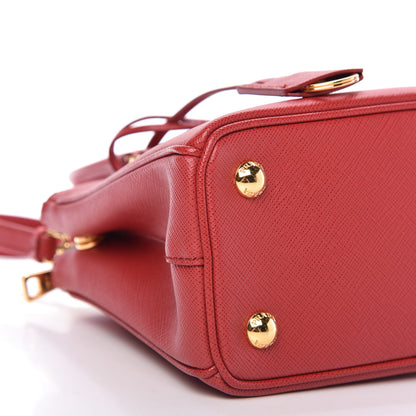 Prada Saffiano Mini Galleria Double Zip Tote Fuoco 6 of 10