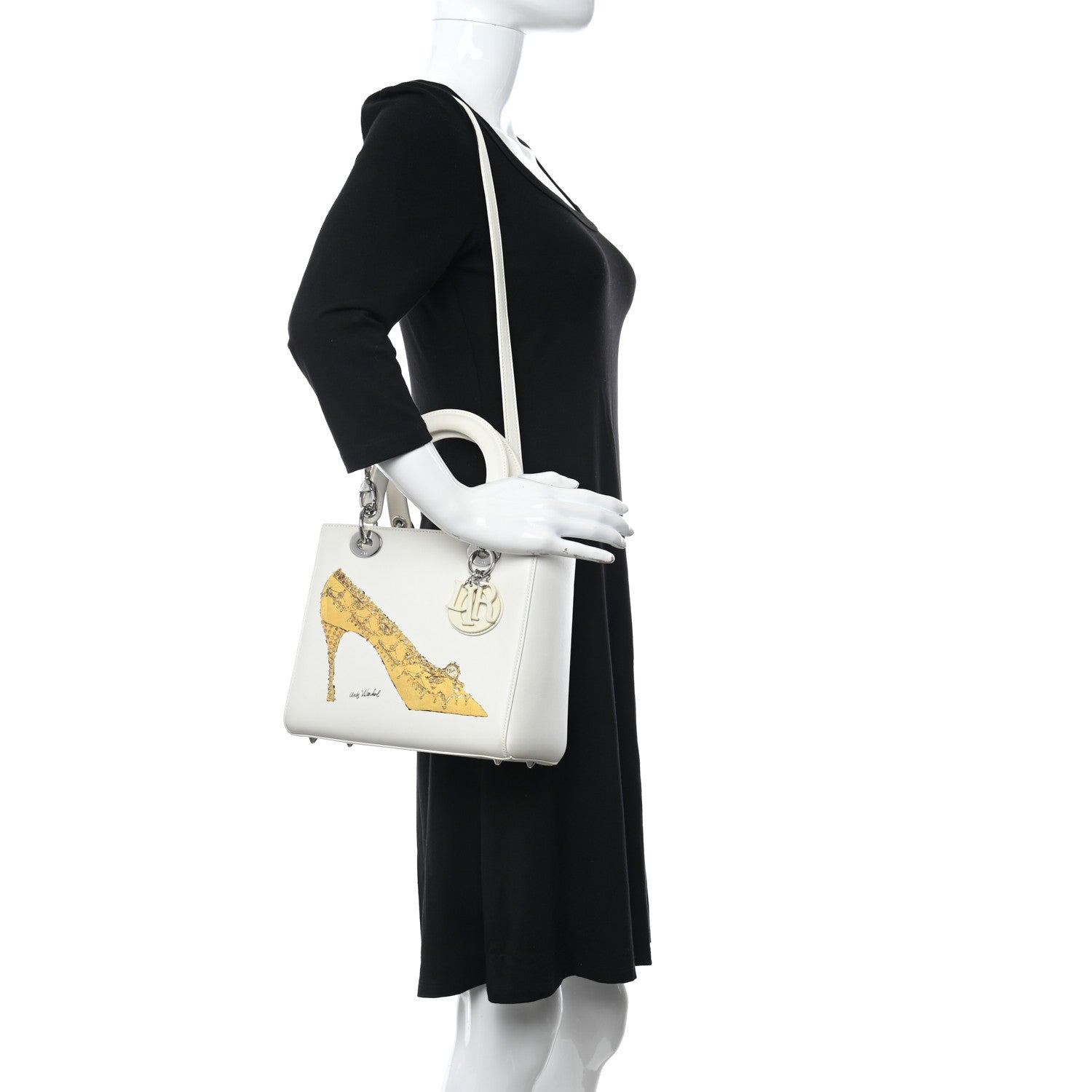 Christian Dior X Andy Warhol Calfskin Medium Lady Dior White 2 of 10