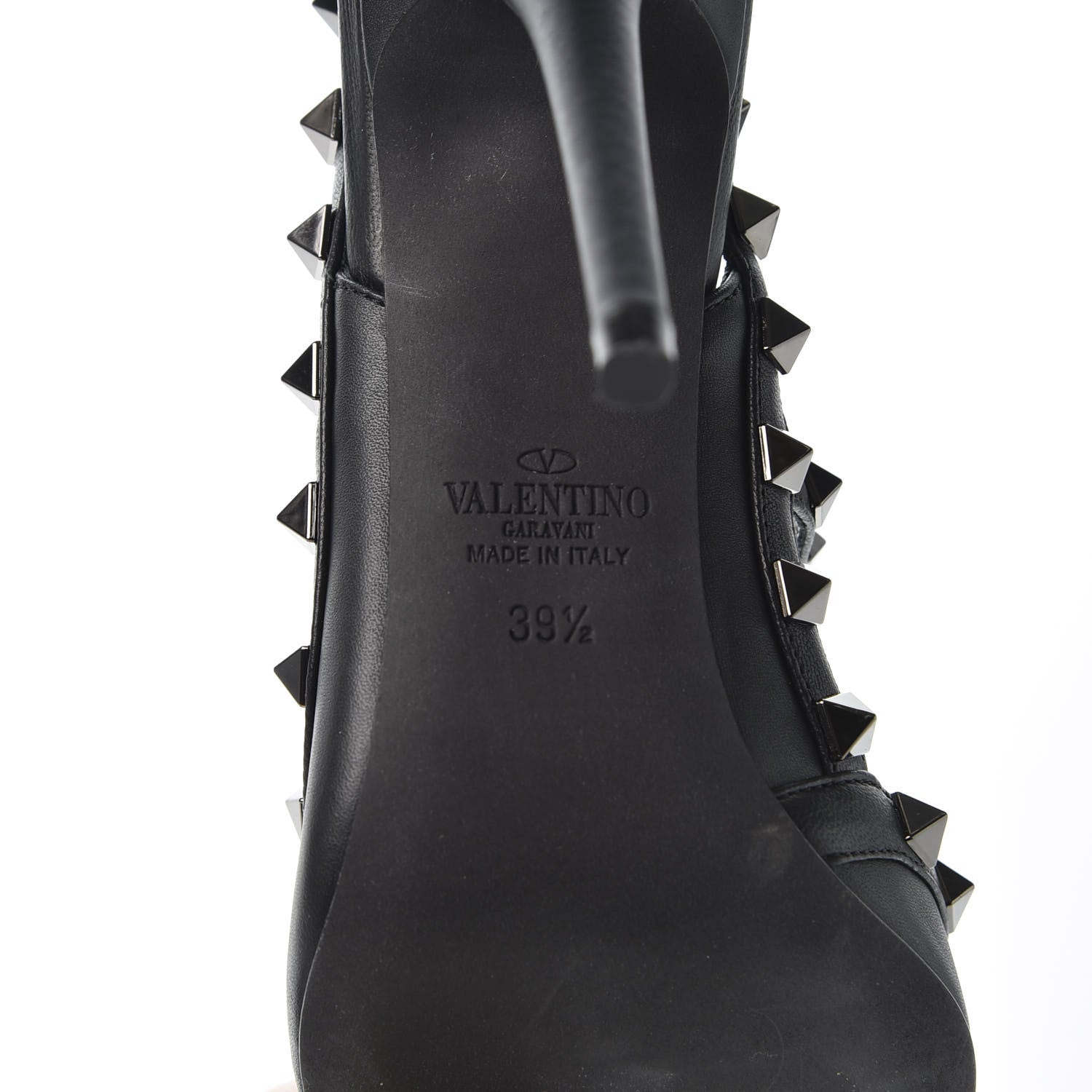 Valentino Garavani Calfskin Nappa Rockstud Ankle Strap 100mm Pumps 39.5 Black 8 of 9