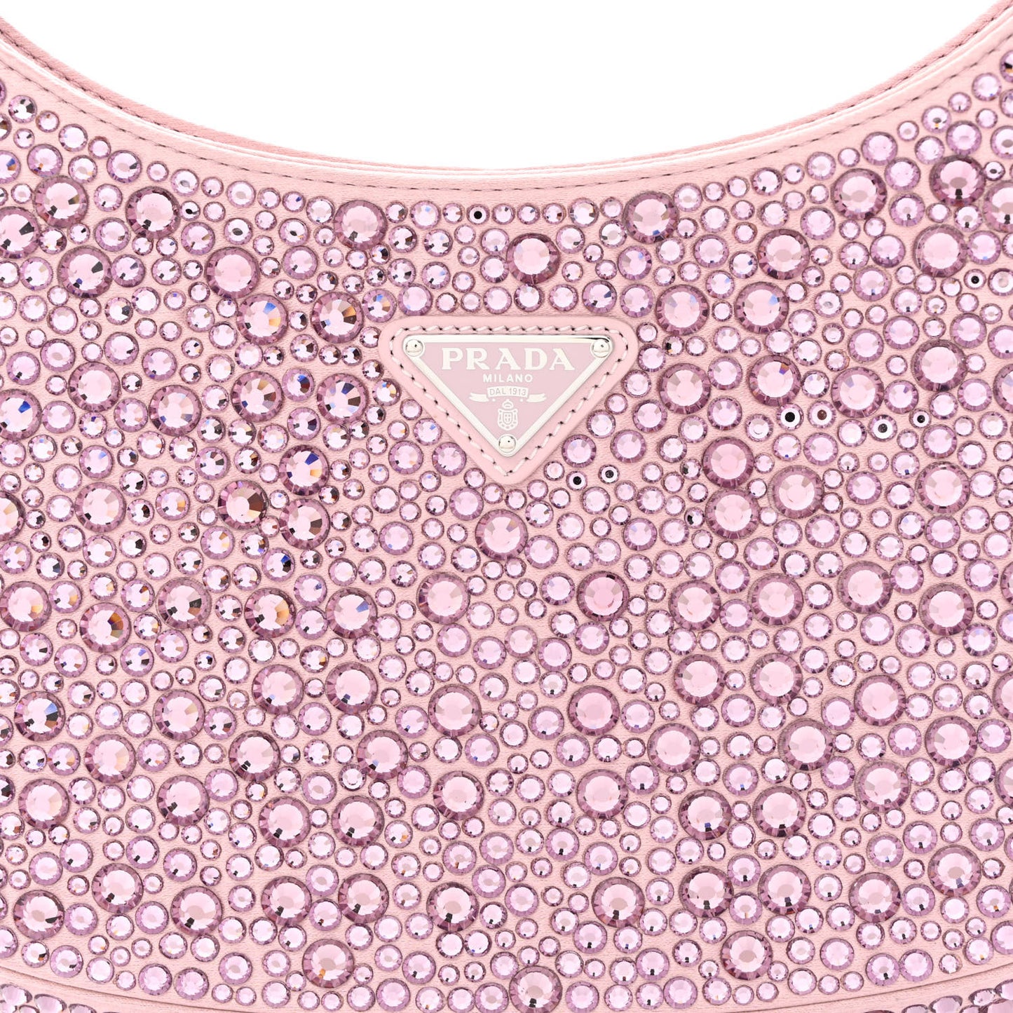 Satin Crystal Cleo Adjustable Strap Shoulder Bag Alabastro