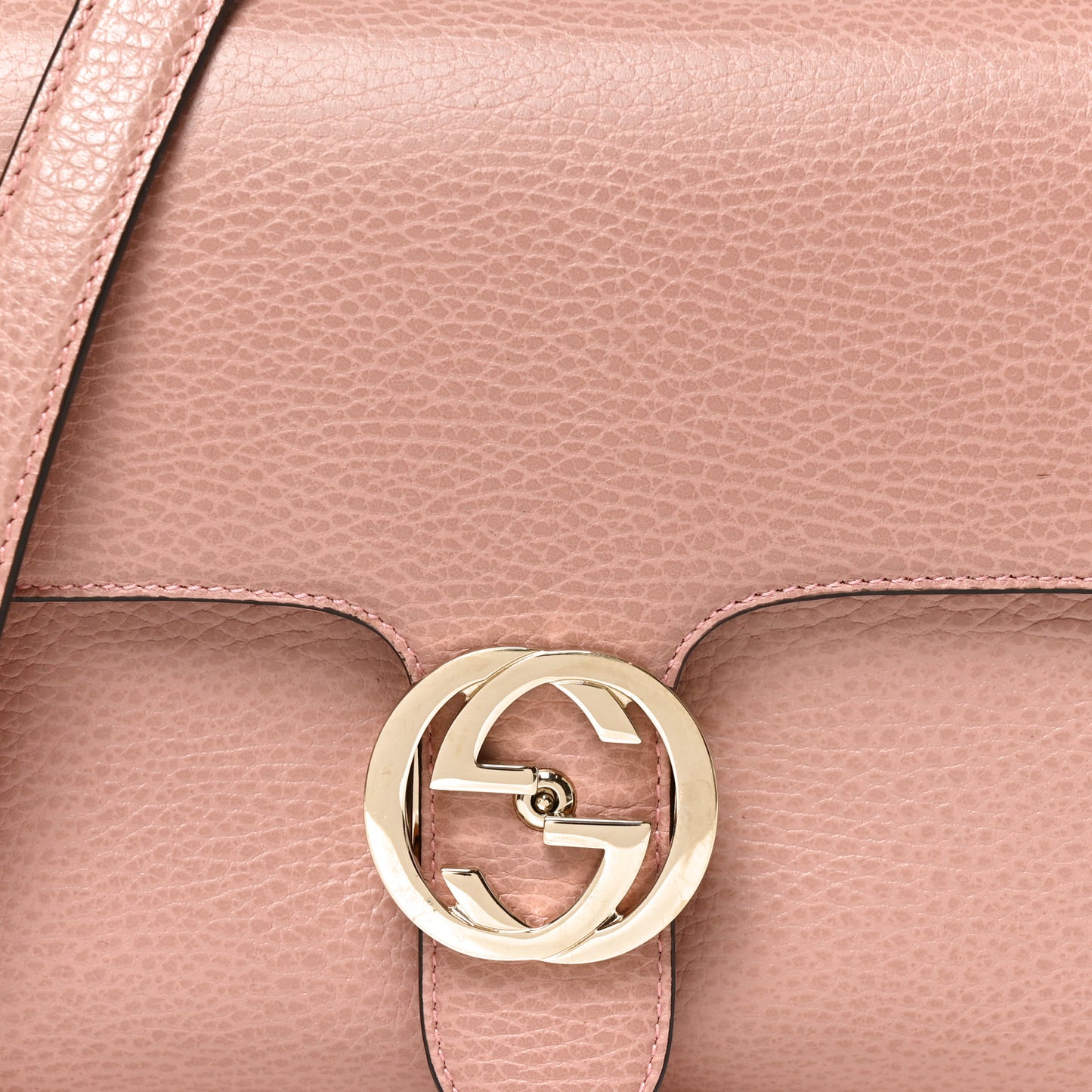 Dollar Calfskin Interlocking G Top Handle Shoulder Bag Soft Pink