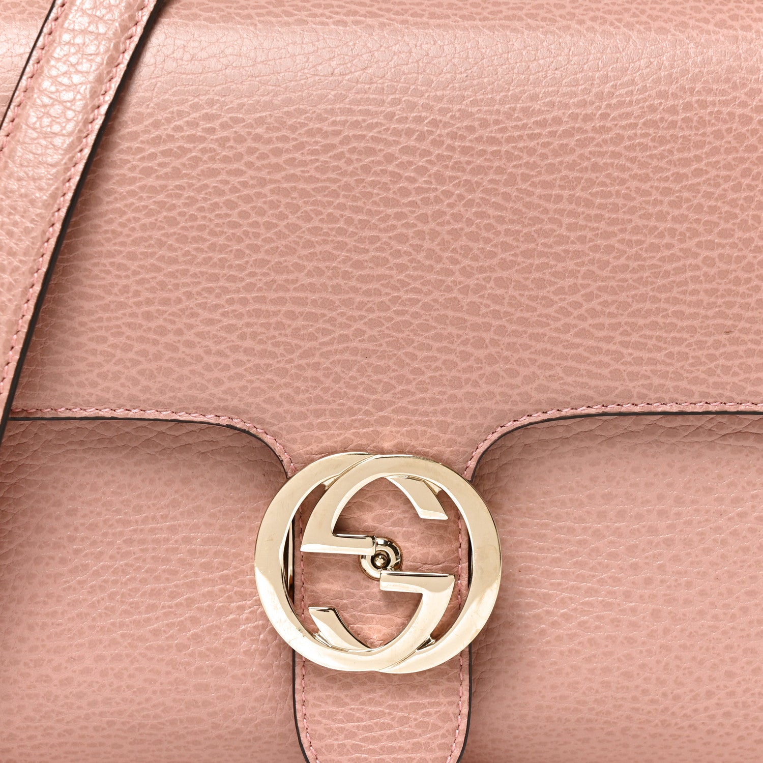 Gucci Dollar Calfskin Interlocking G Top Handle Shoulder Bag Soft Pink 8 of 10