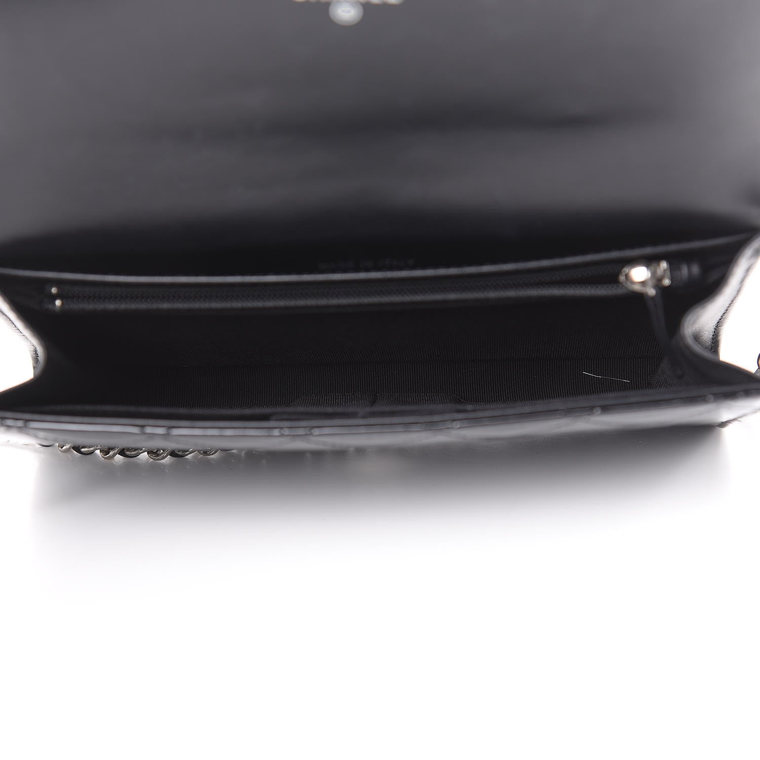 Chanel Patent Quilted Wallet On Removable Chain Black 5 of 13