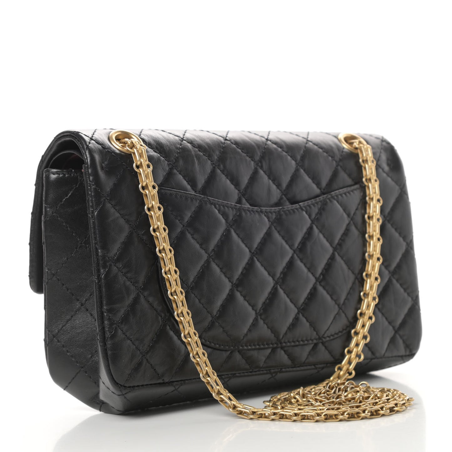 Aged Calfskin Quilted 2.55 Reissue 225 Flap Black