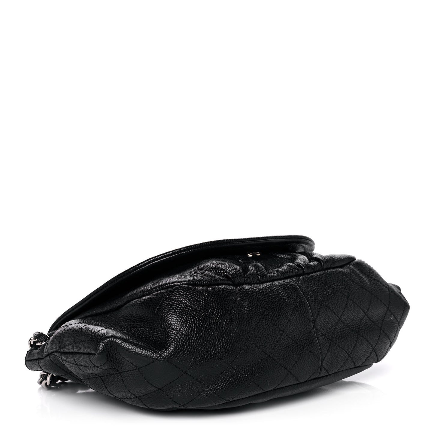 Caviar Half Moon Large Flap Black