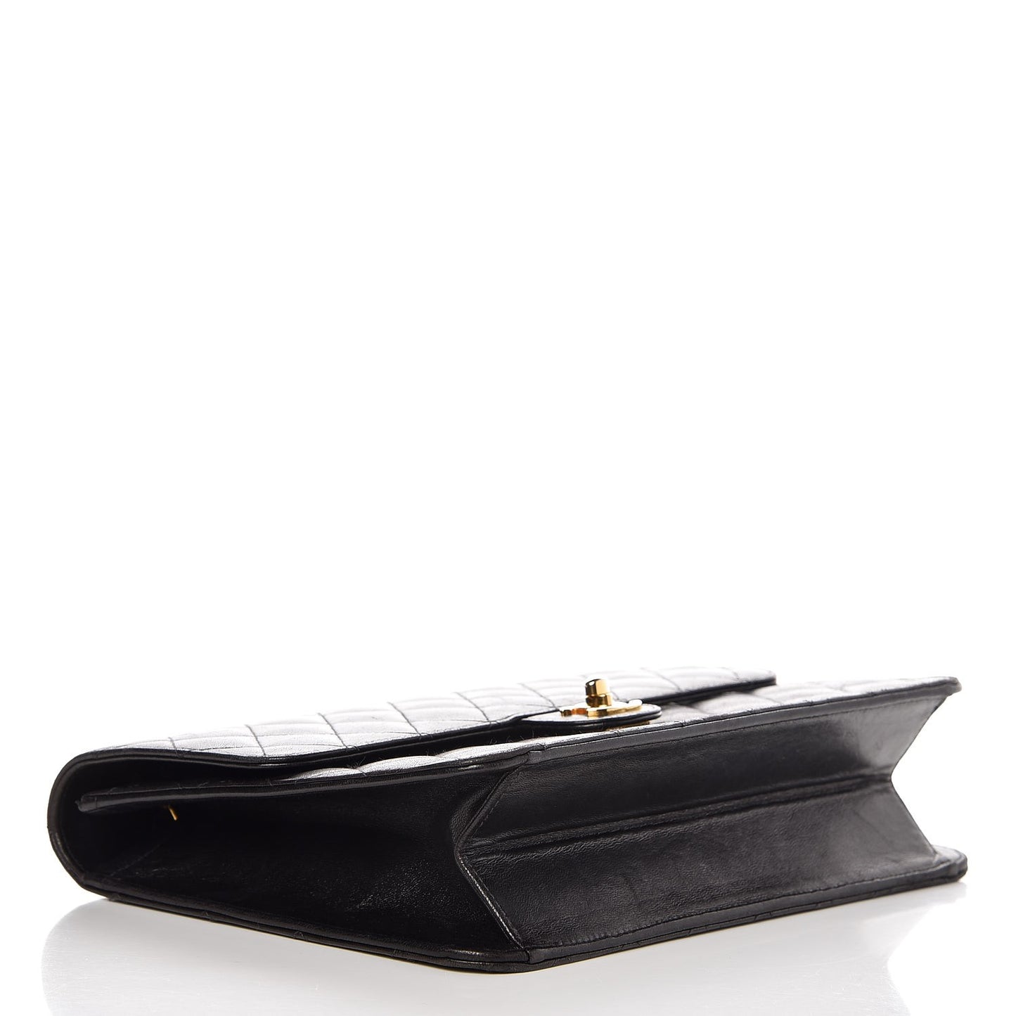Lambskin Quilted Medium Single Flap Black