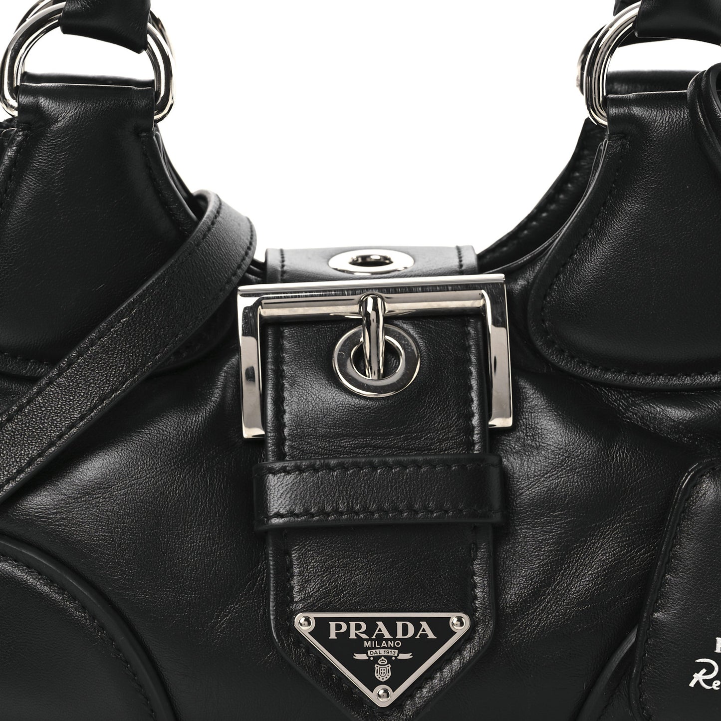 Nappa Soft Padded Re-Edition 2002 Moon Bag Black