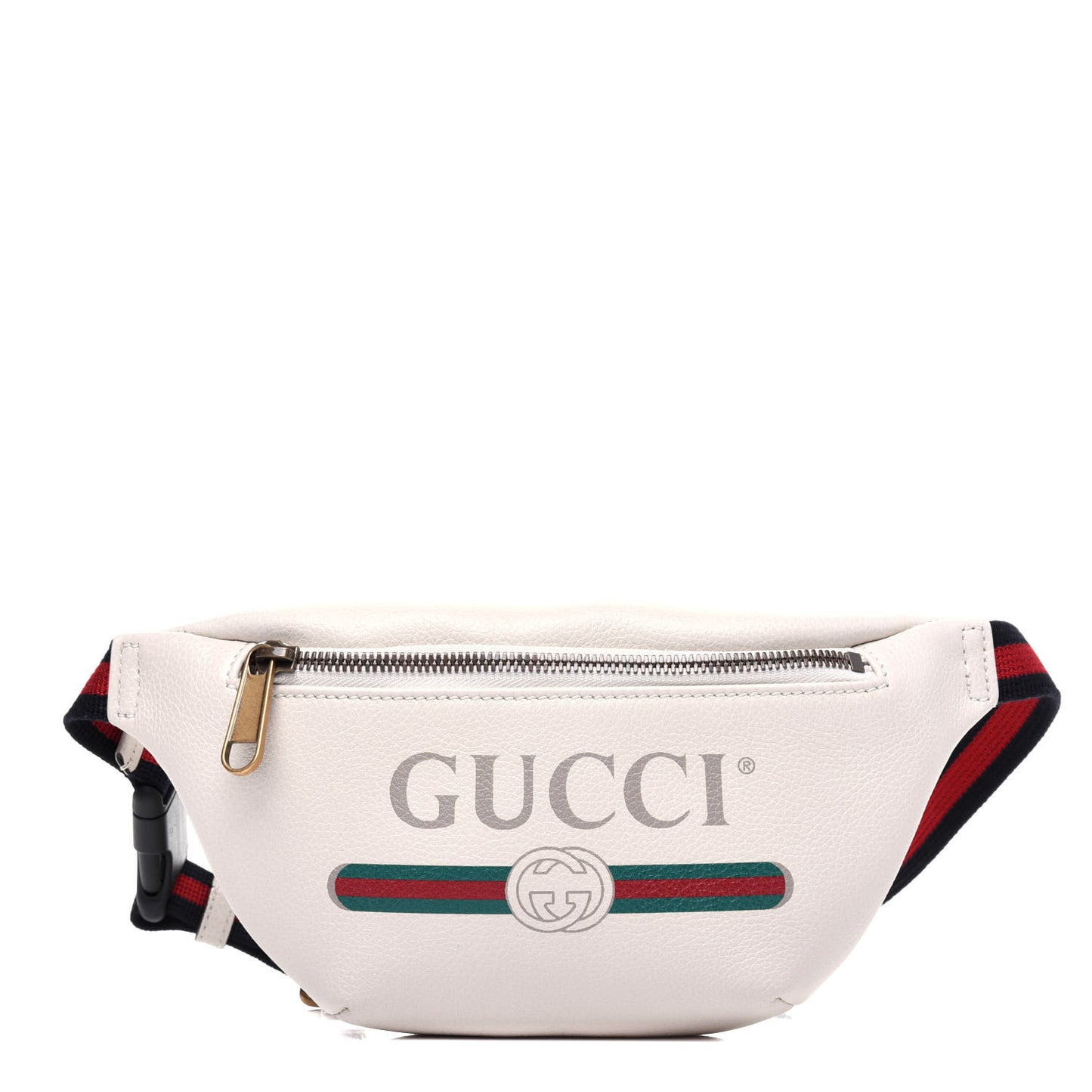 Grained Calfskin Small Logo Belt Bag White