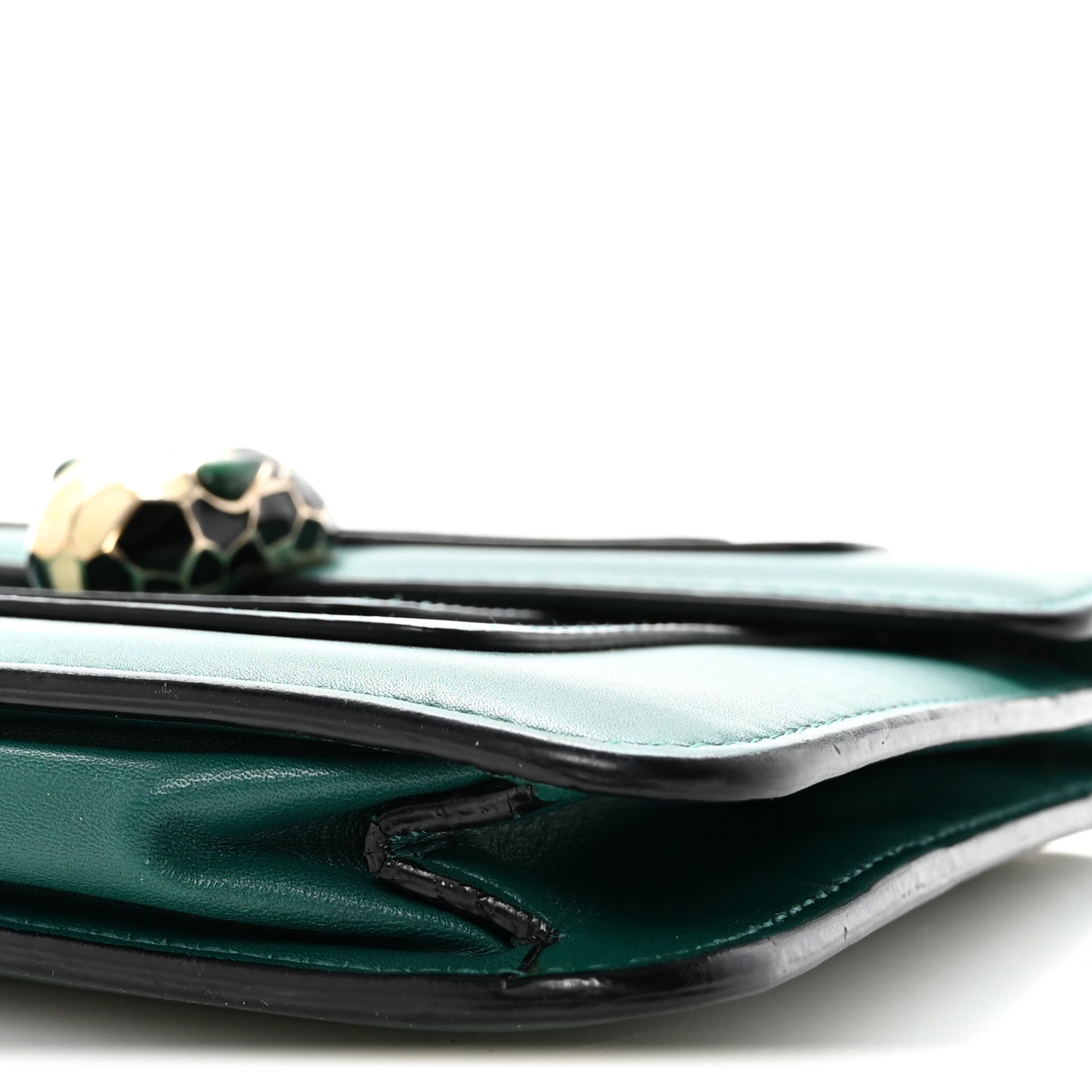 Bulgari Calfskin Small Serpenti Forever Snake Strap Crossbody Bag Emerald Green 10 of 10