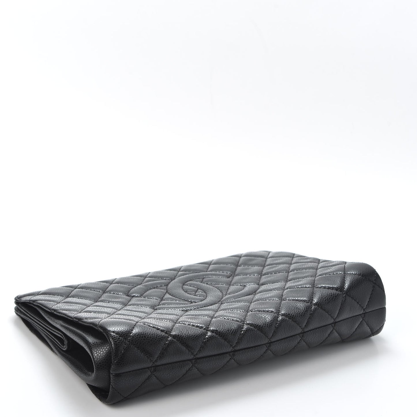Caviar Quilted CC Large Clutch Black