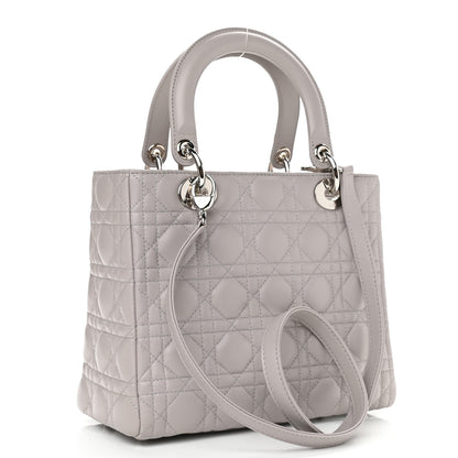 Christian Dior Lambskin Cannage Medium Lady Dior Grey 3 of 10
