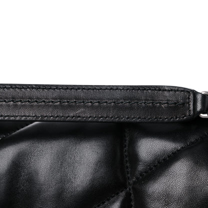 Saint Laurent Lambskin Quilted Medium Loulou Puffer Monogram Chain Satchel Black 11 of 12