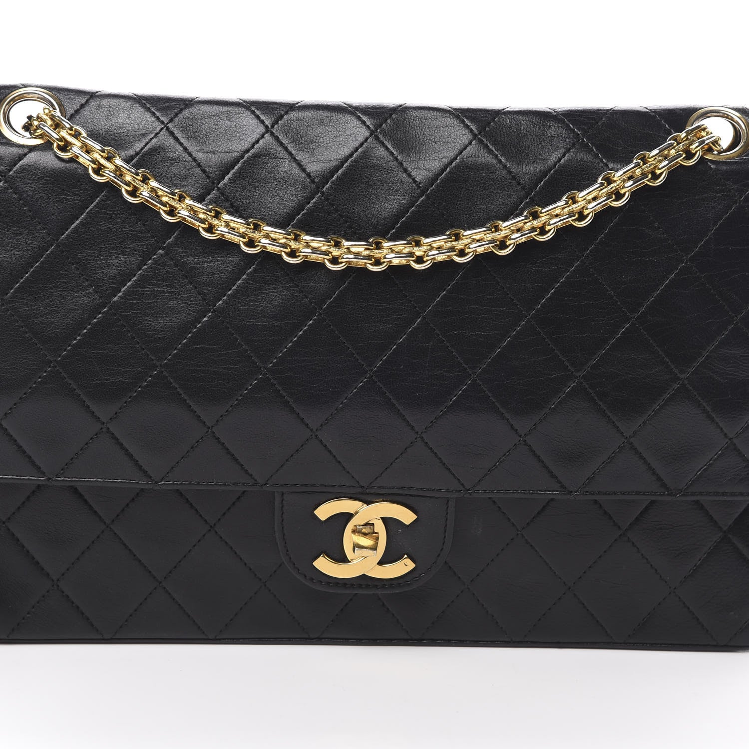Chanel Lambskin Quilted Medium Double Flap Black 8 of 22