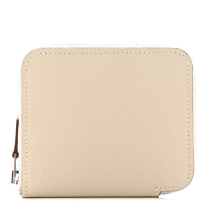 Hermes Epsom Silk'In Compact Wallet Craie Caban Jaune Ambre 1 of 8