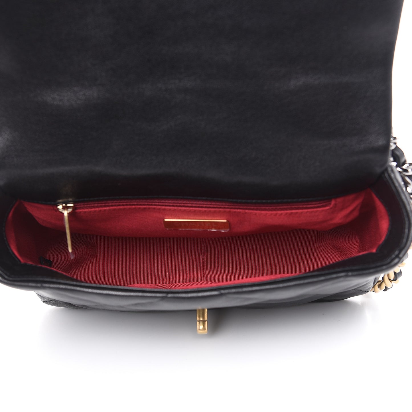 Lambskin Quilted Medium 19 Flap Black