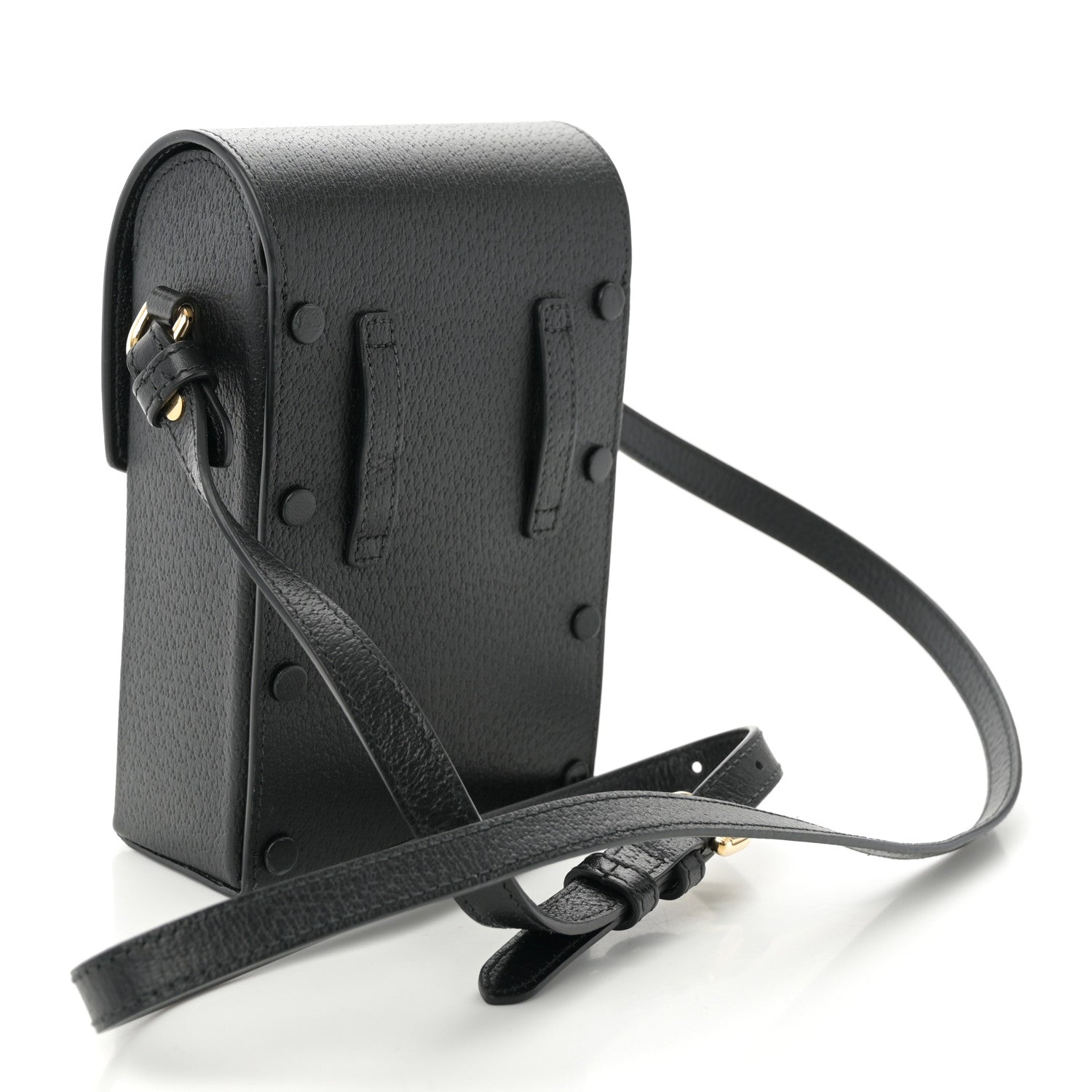 Gucci Dollar Calfskin Vertical Horsebit 1955 Crossbody Bag Black 3 of 14