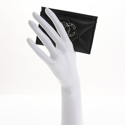 Chanel Lambskin Quilted Chanel 19 Card Holder Dark Grey 4 of 10