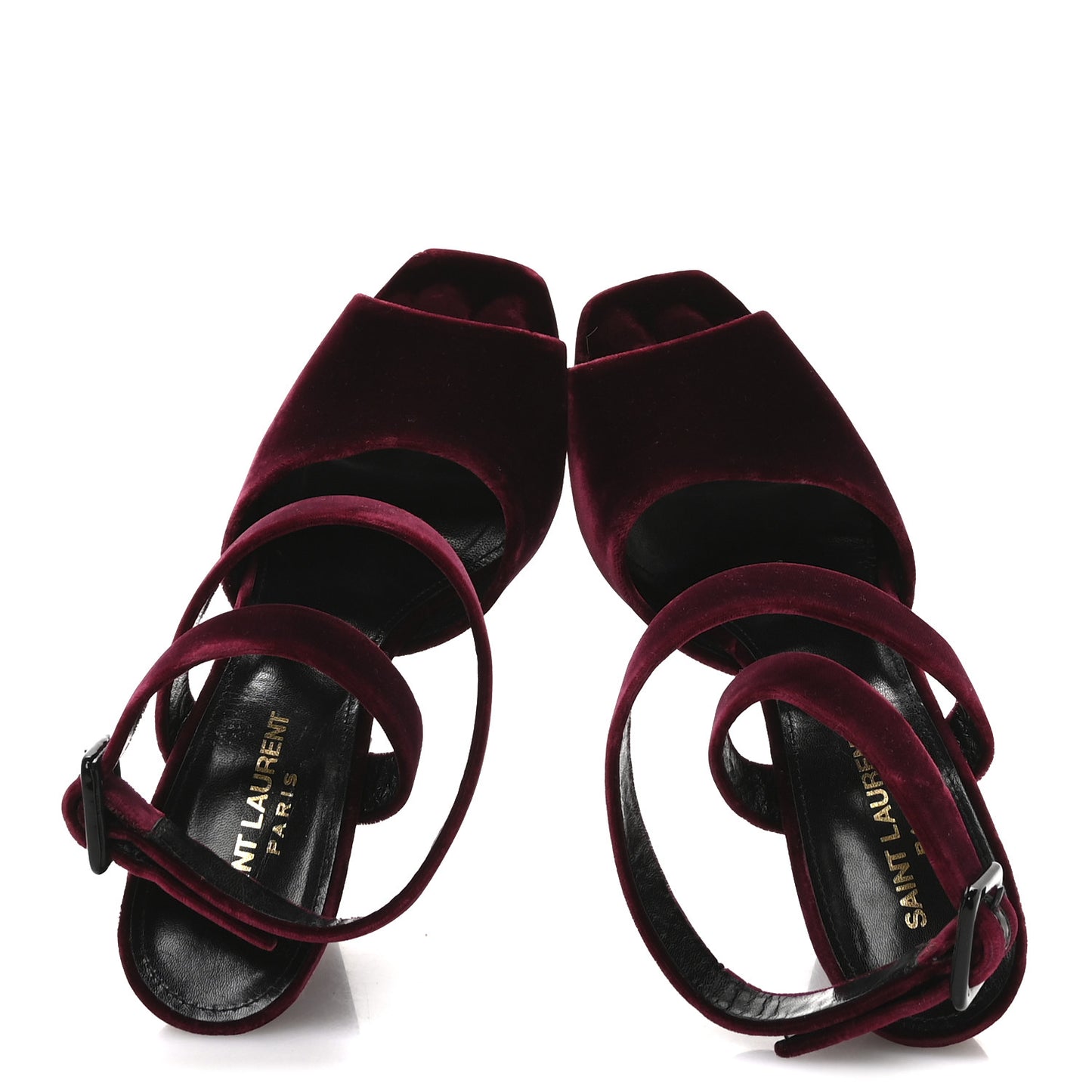 Velvet Platform Sandals 38 Burgundy