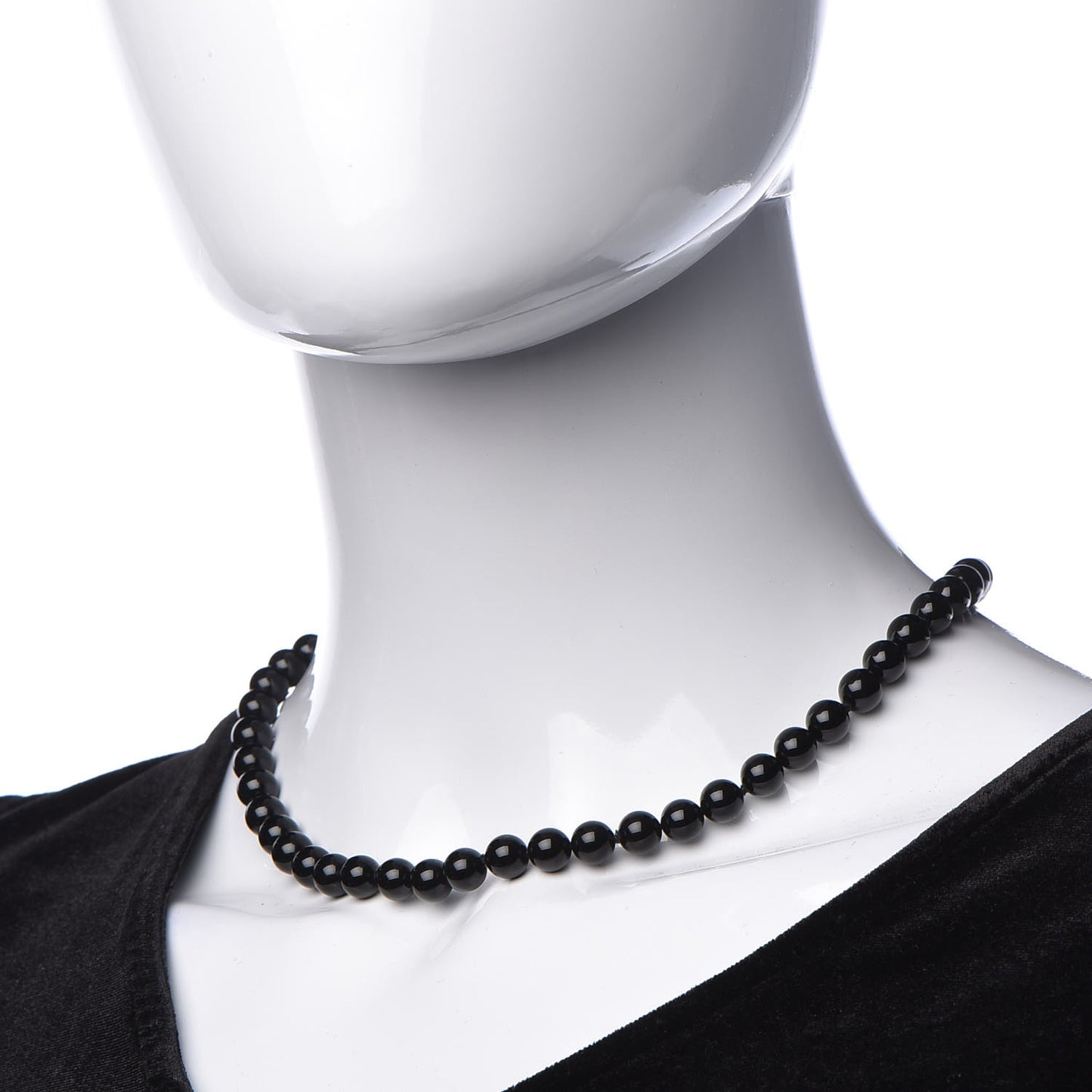 Sterling Silver Black Onyx Bead Toggle Necklace