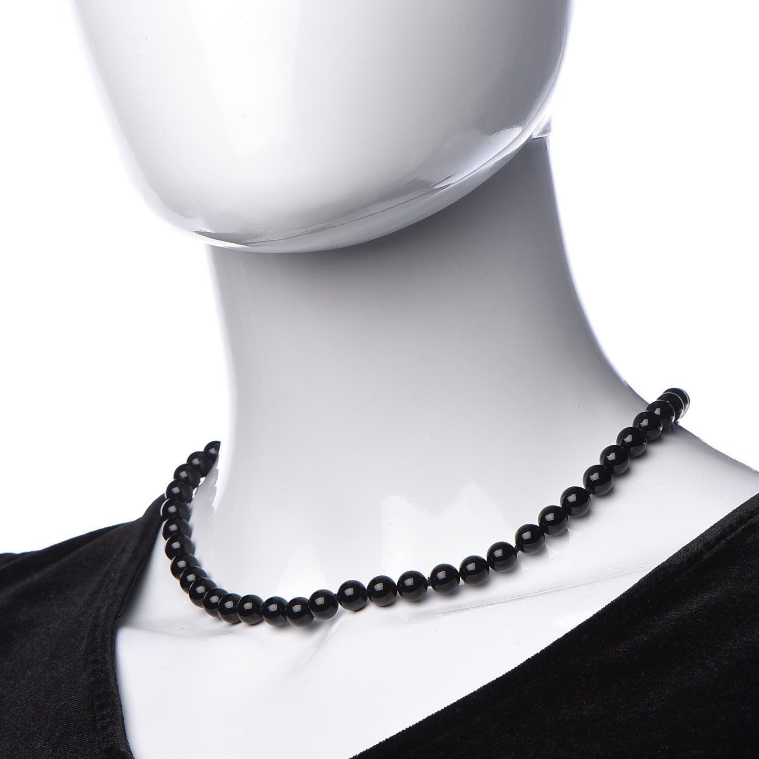 Tiffany Sterling Silver Black Onyx Bead Toggle Necklace 2 of 6