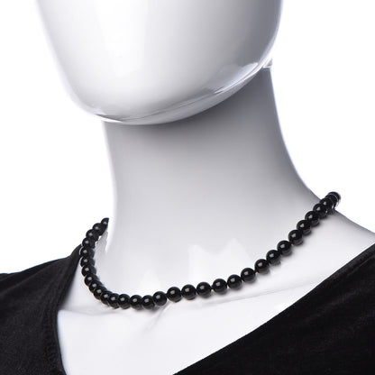 Tiffany Sterling Silver Black Onyx Bead Toggle Necklace 2 of 6