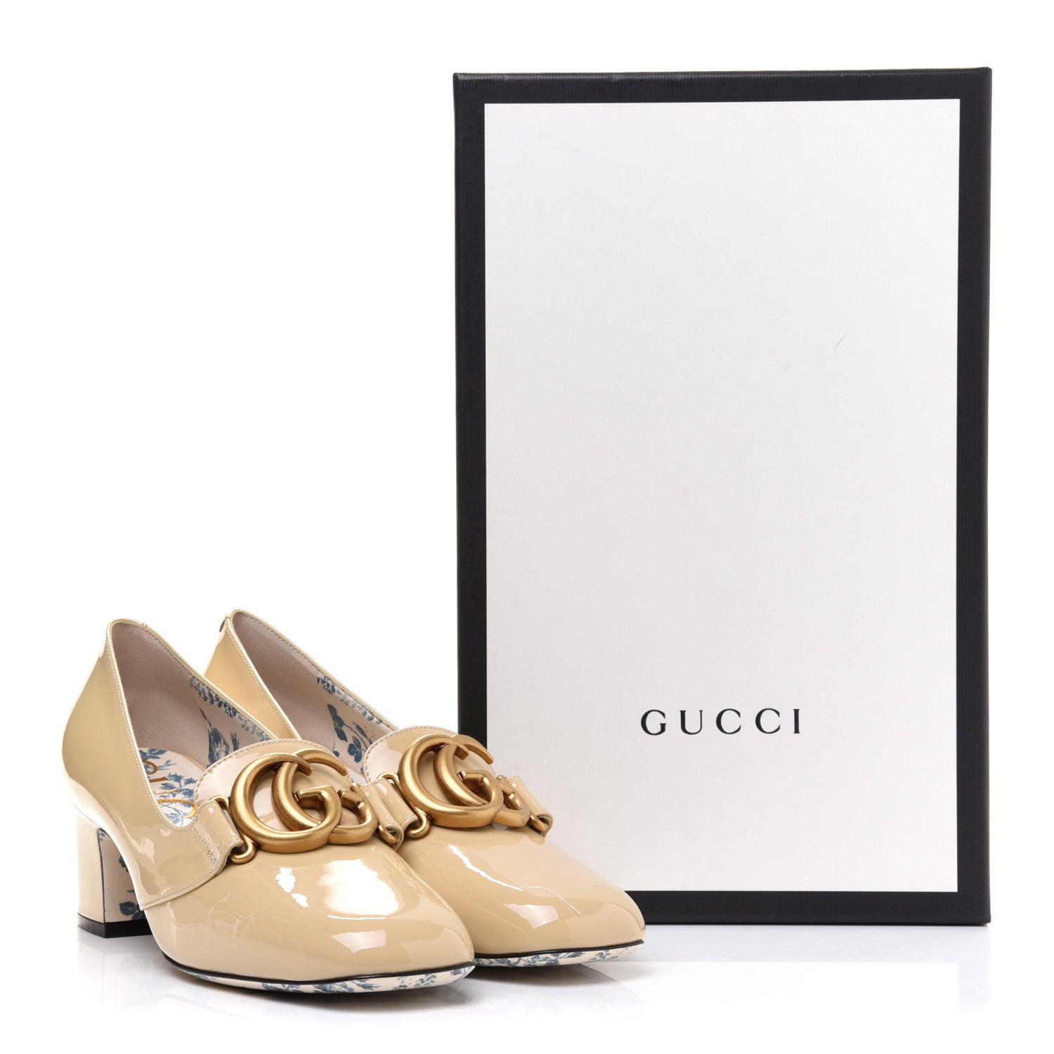 Gucci Vernice GG Victoire 55mm Loafer Pumps 37 Sand Storm 10 of 10