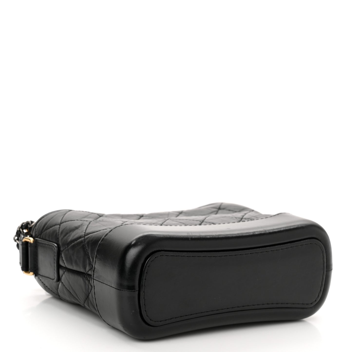 Aged Calfskin Quilted Small Gabrielle Hobo Black