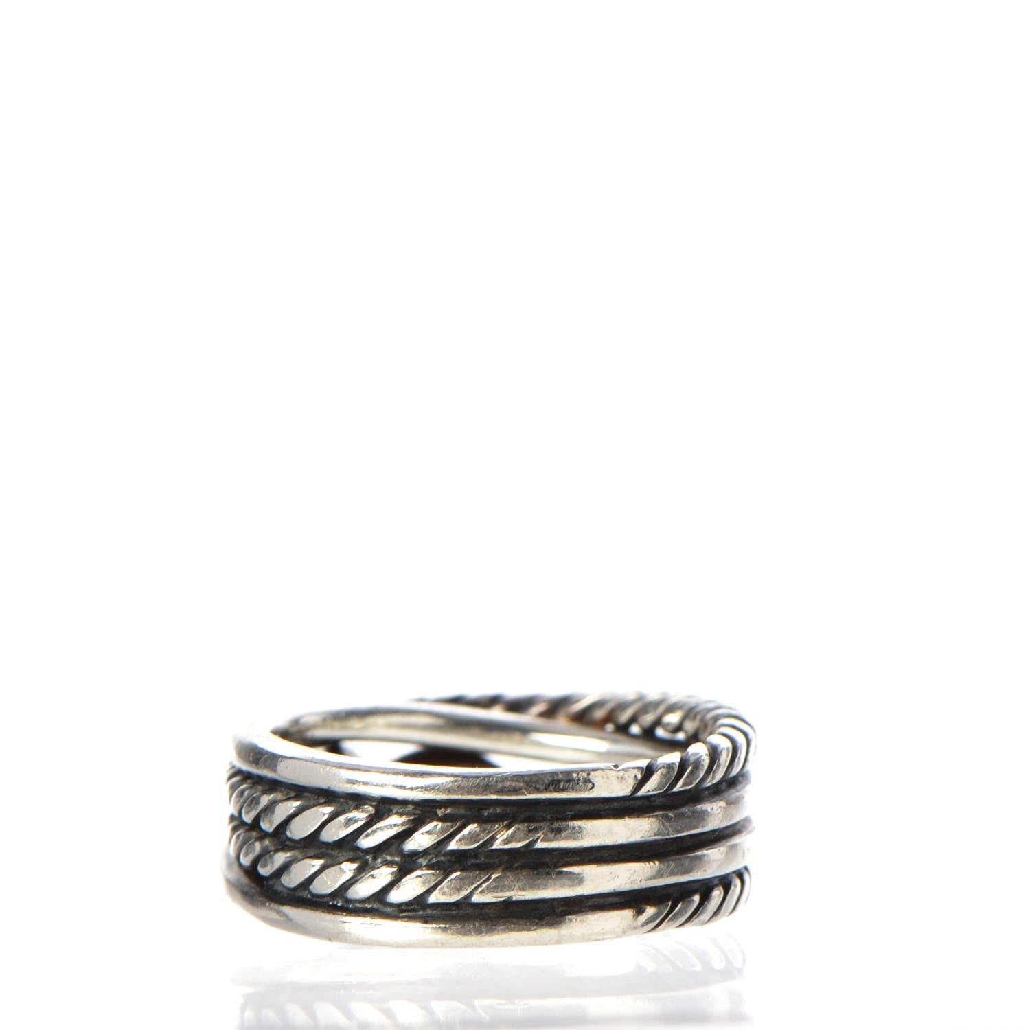 David Yurman Sterling Silver Diamond X Crossover Ring 47 4 3 of 4