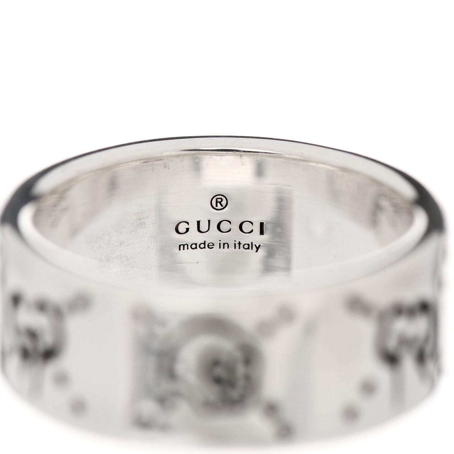 Sterling Silver GucciGhost Hamlet Skull Ring 58 8.5