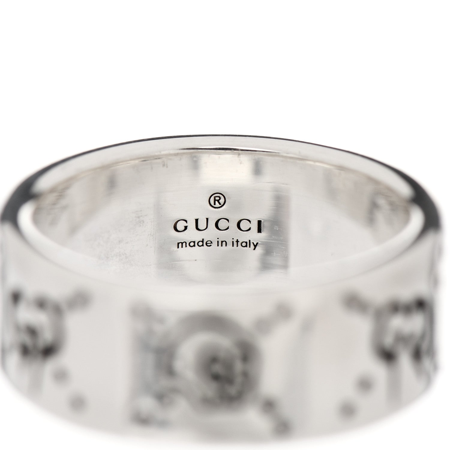 Gucci Sterling Silver GucciGhost Hamlet Skull Ring 58 8.5 4 of 6